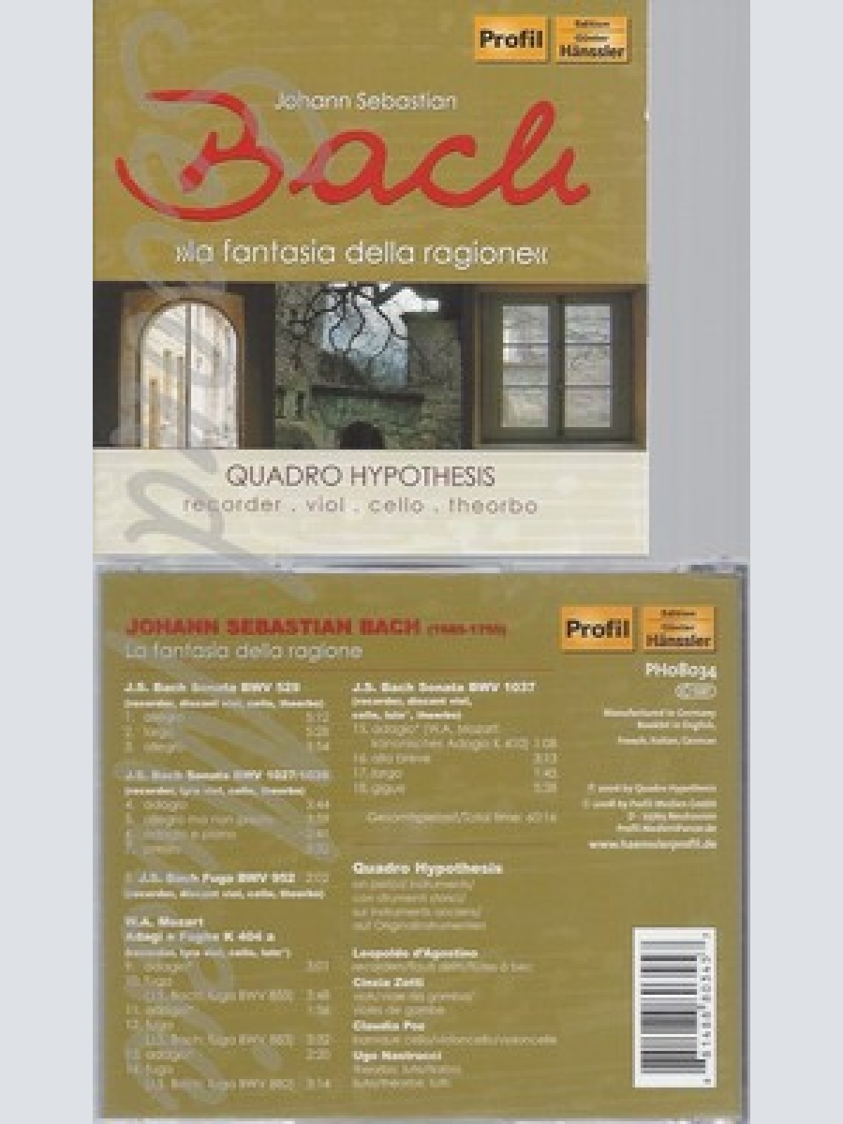 CD--QUADRO HYPOTHESIS UND JOHANN SEBASTIAN BACH -KOMPONIST- -2008- -- LA FANTASI