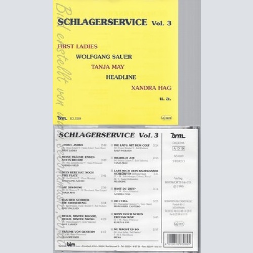 CD--SCHLAGERSERVICE VOL 3--SAUER--HEADLINE--HAG--