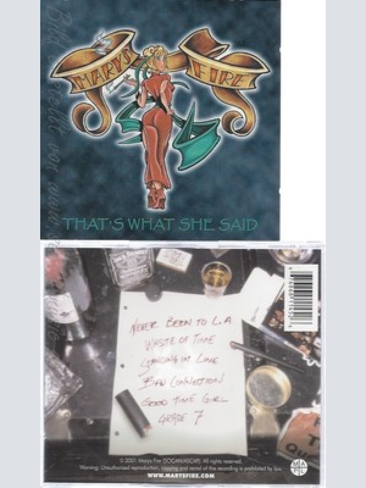 CD--MARYS FIRE--THAT'S WHAT SHE SAID
