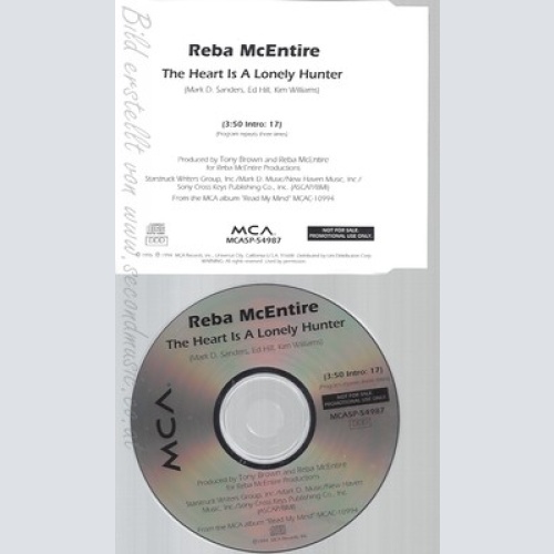 CD--REBA MCENTIRE--THE HEART IS A LONELY HUNTER--PROMO