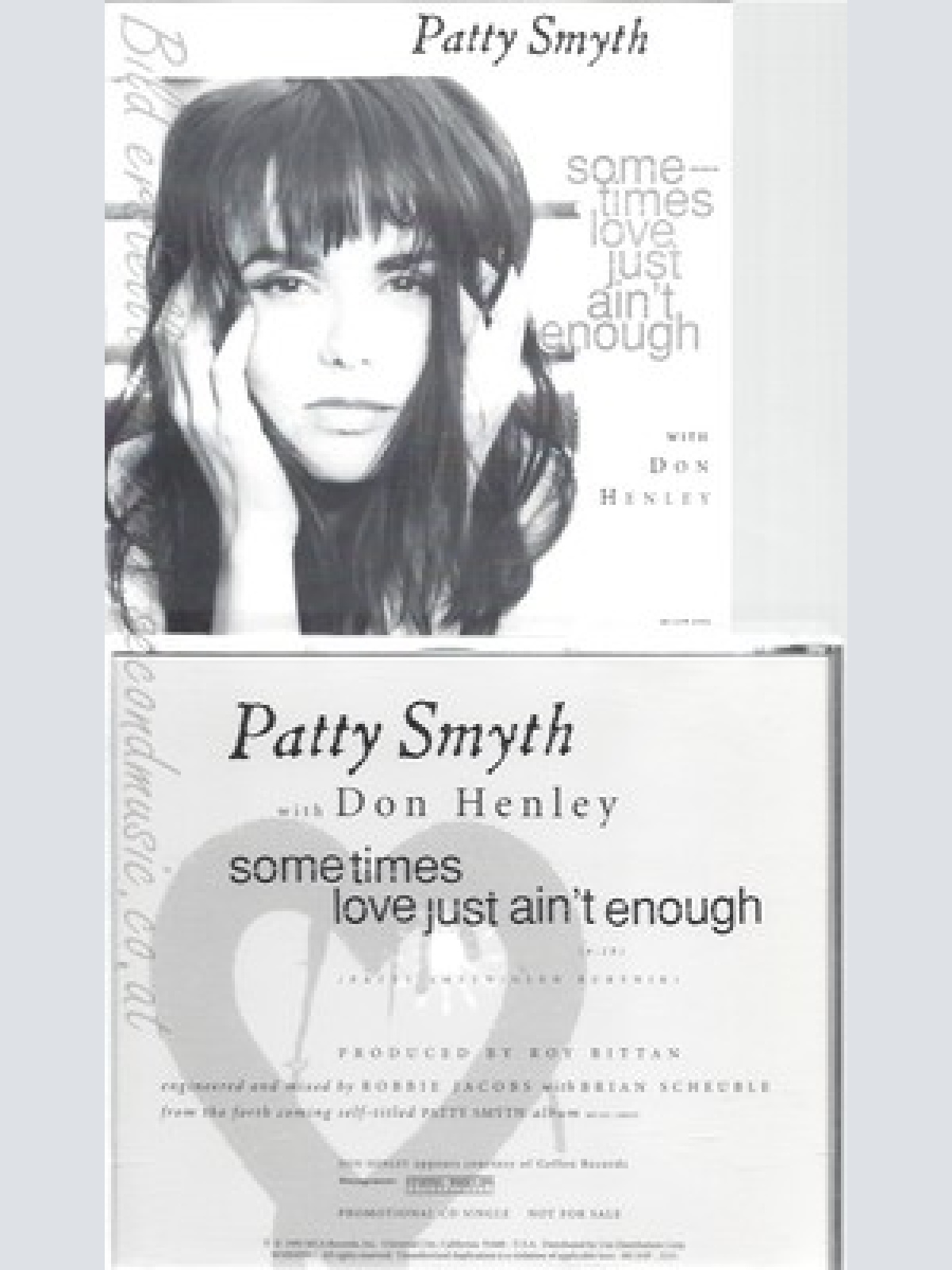 CD--PATTY SMITH WITH DON HENLEY--SOMETIMES LOVE JUST AIN'T ENOUGH--PROMO
