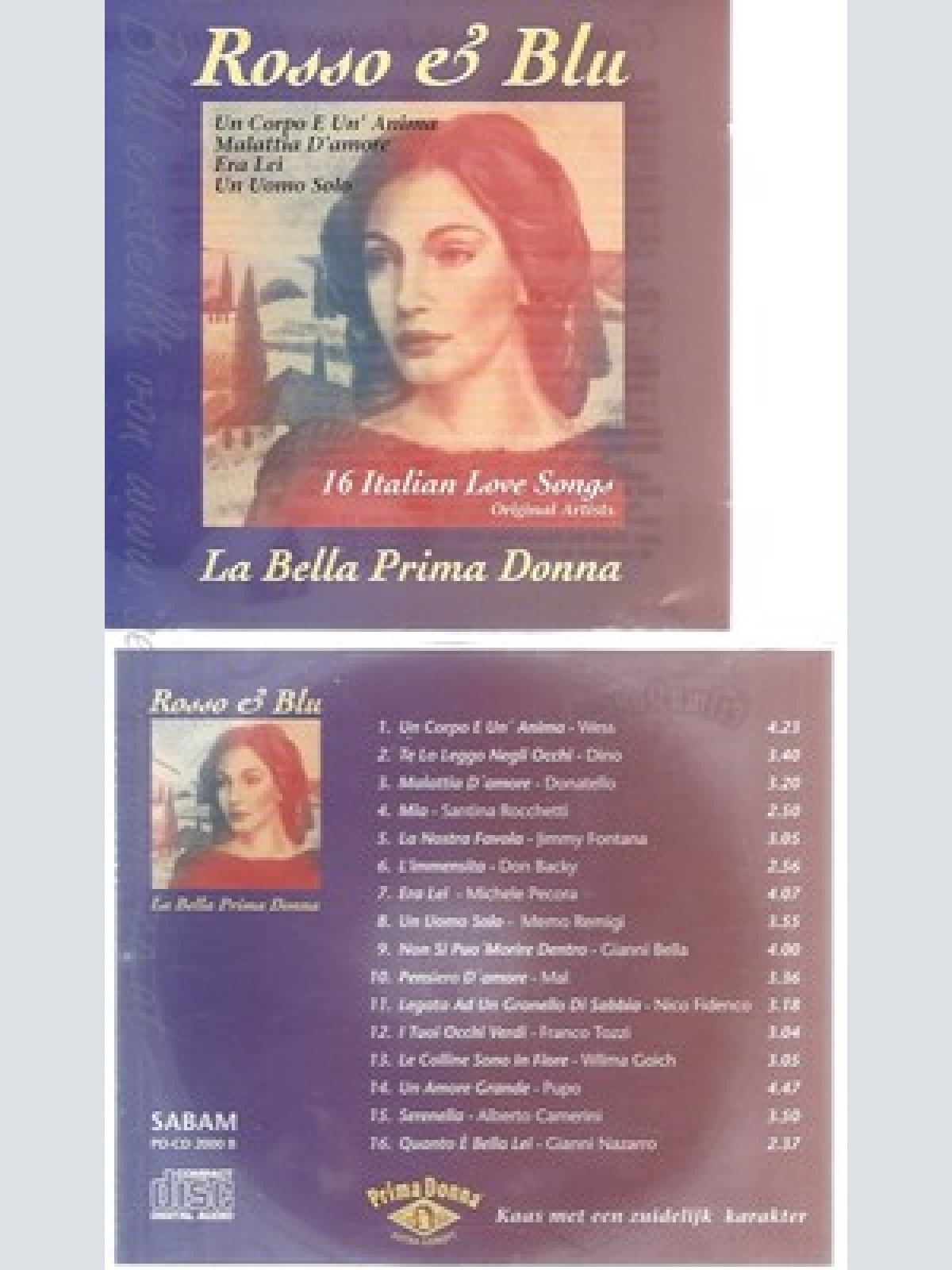 CD--ROSSO E BLU--LA BELLA PRIMA DONNA