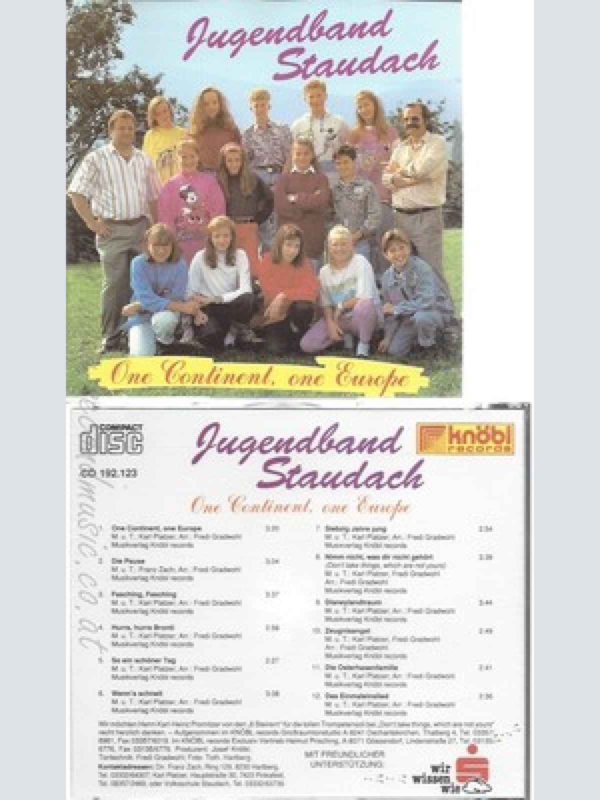 CD--JUGENDBAND STAUDACH---ONE CONTINENT ONE EUROPE