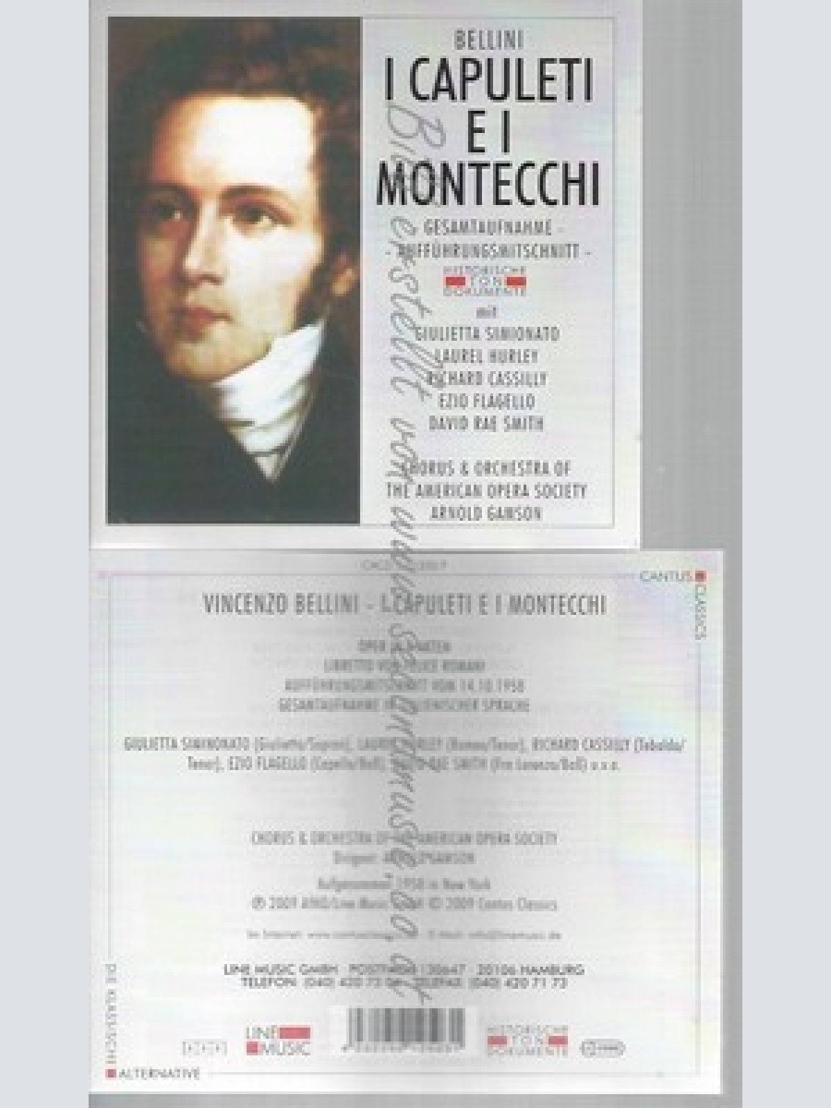 CD--CHORUS & ORCH.OF THE AMERICAN OPERA SOCIETY UND VINCENZO BELLINI -- -- --CD