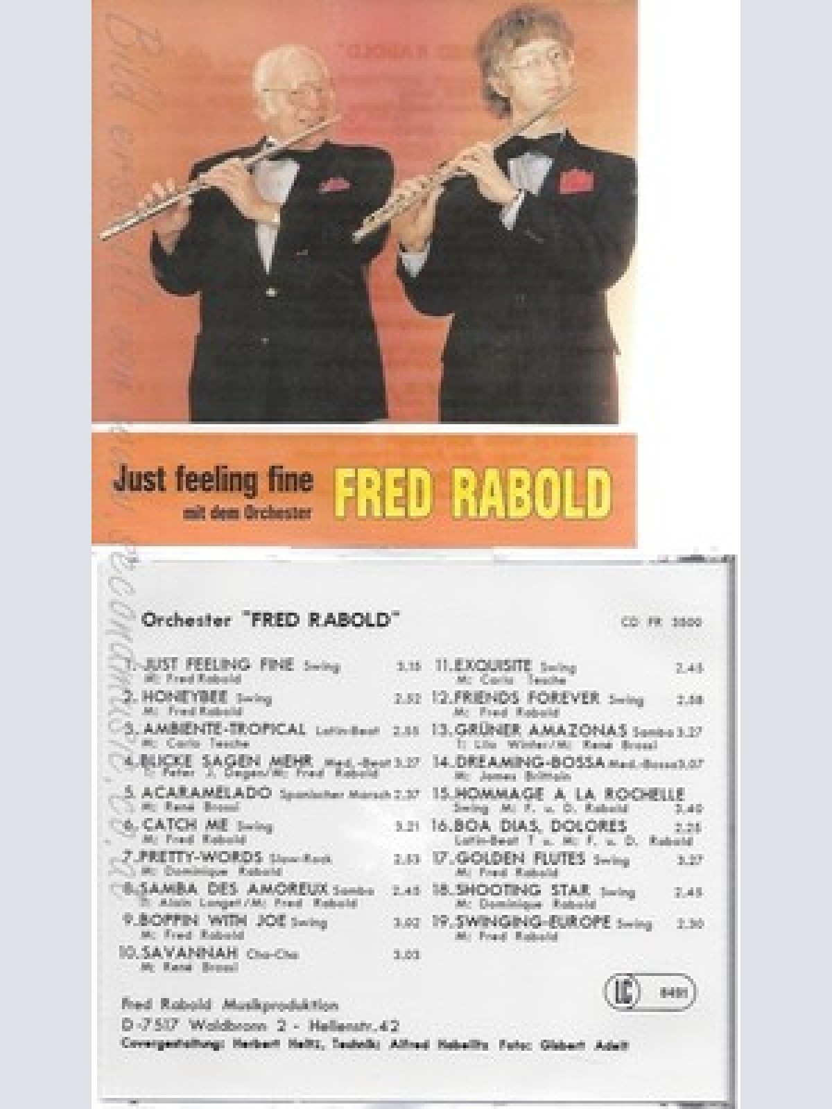CD--FRED RABOLD--JUST FEELING FINE