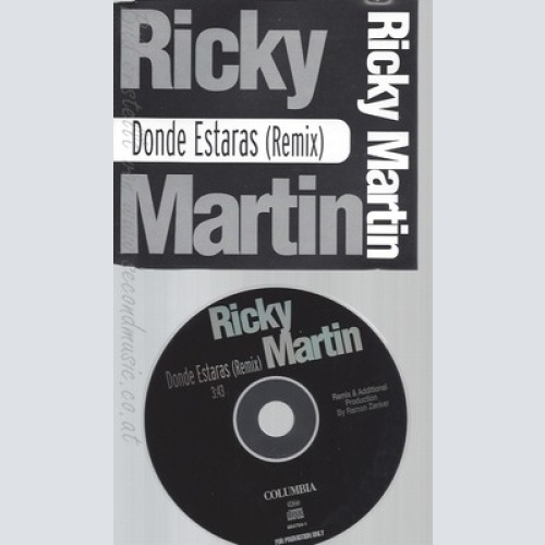 CD--RICKY MARTIN--DONDE ESTARAS--REMIX--PROMO