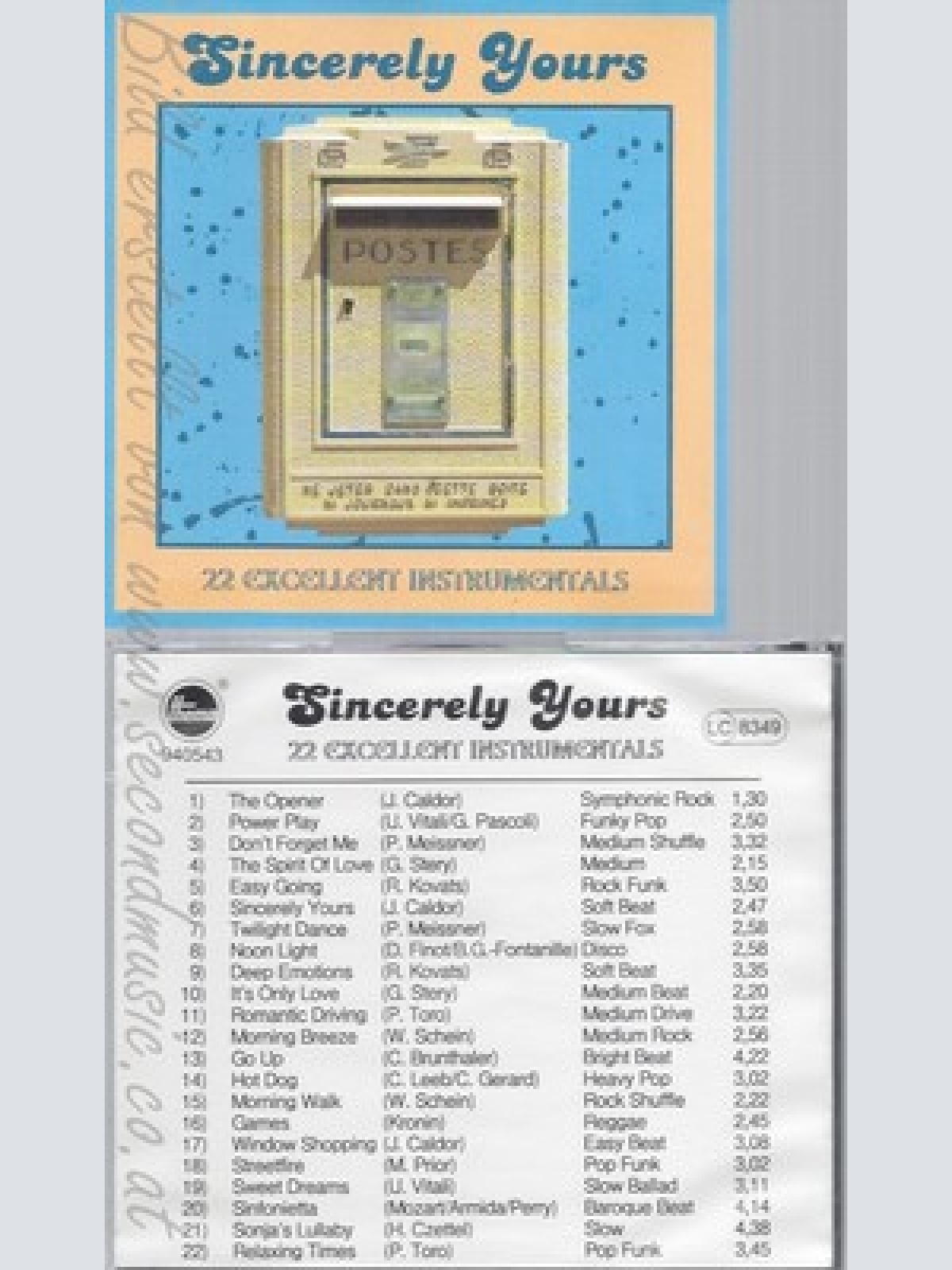 CD--SINCERELY YOURS--22 EXCELLENT INSTRUMENTALS