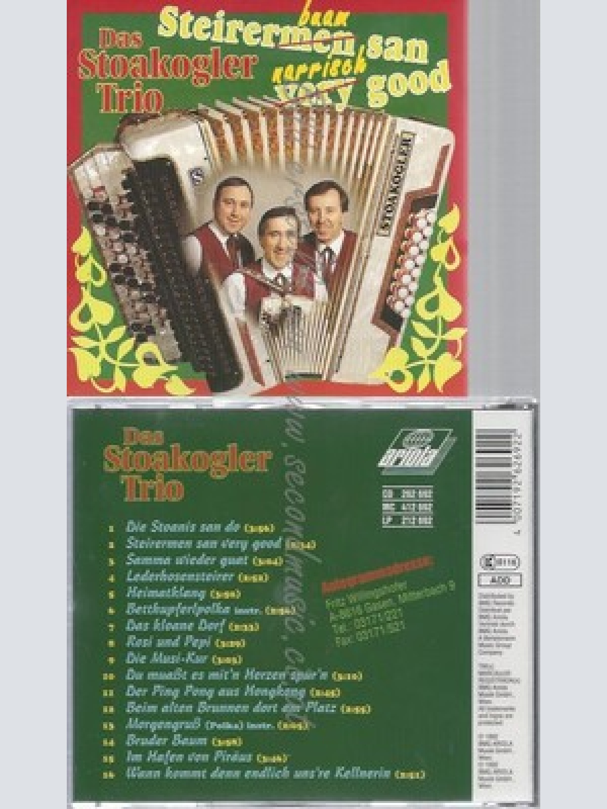 CD--STOAKOGLER TRIO -- -- STEIRER MEN SAN VERY GOOD