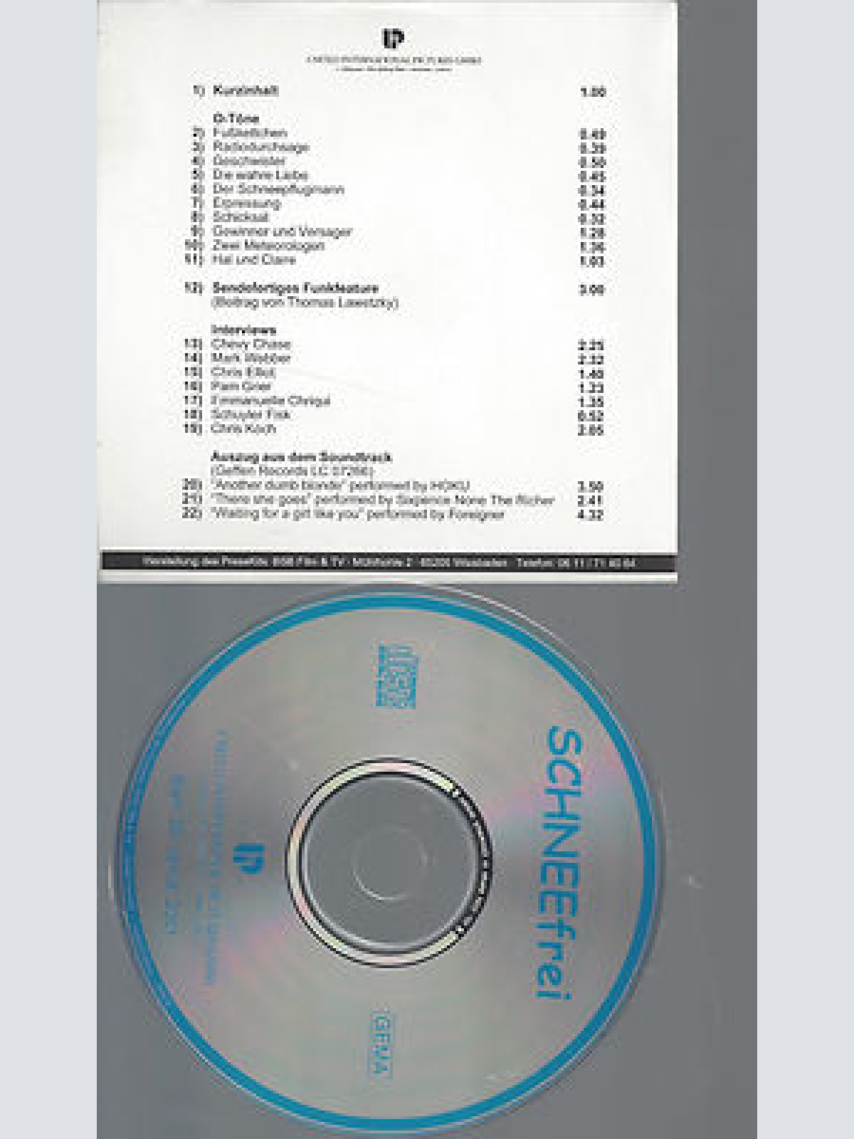 CD-PROMO APK-SCHNEEFREI--FOREIGNER