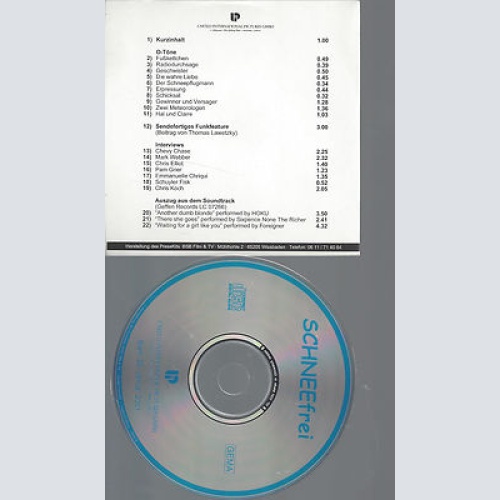 CD-PROMO APK-SCHNEEFREI--FOREIGNER