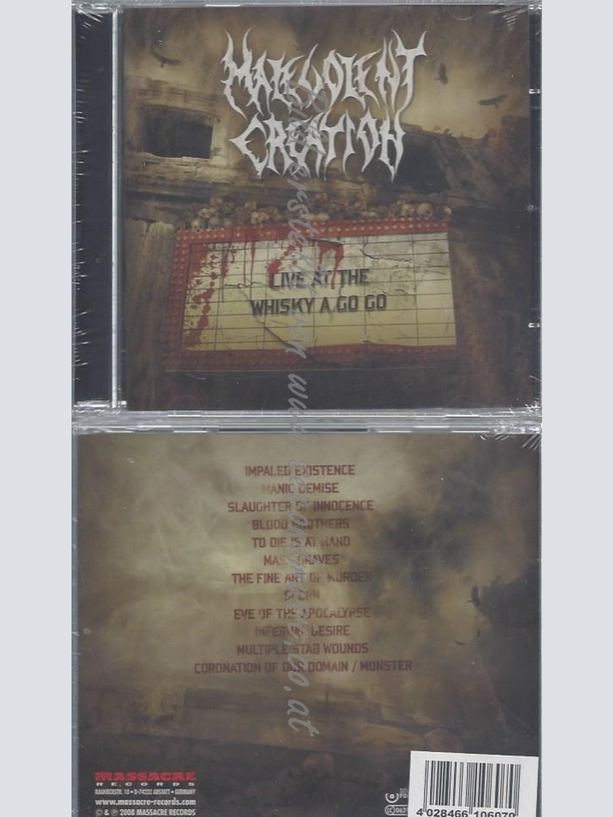 CD--MALEVOLENT CREATION--LIVE AT THE WHISKY A GO GO
