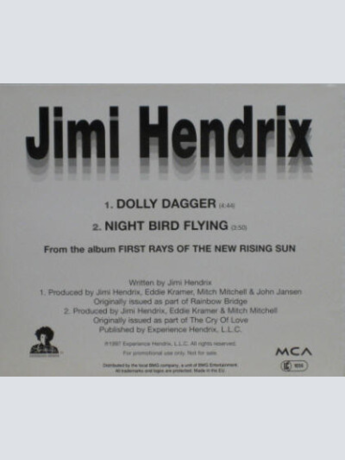 CD, Single, Promo Jimi Hendrix - Dolly Dagger / Night Bird Flying