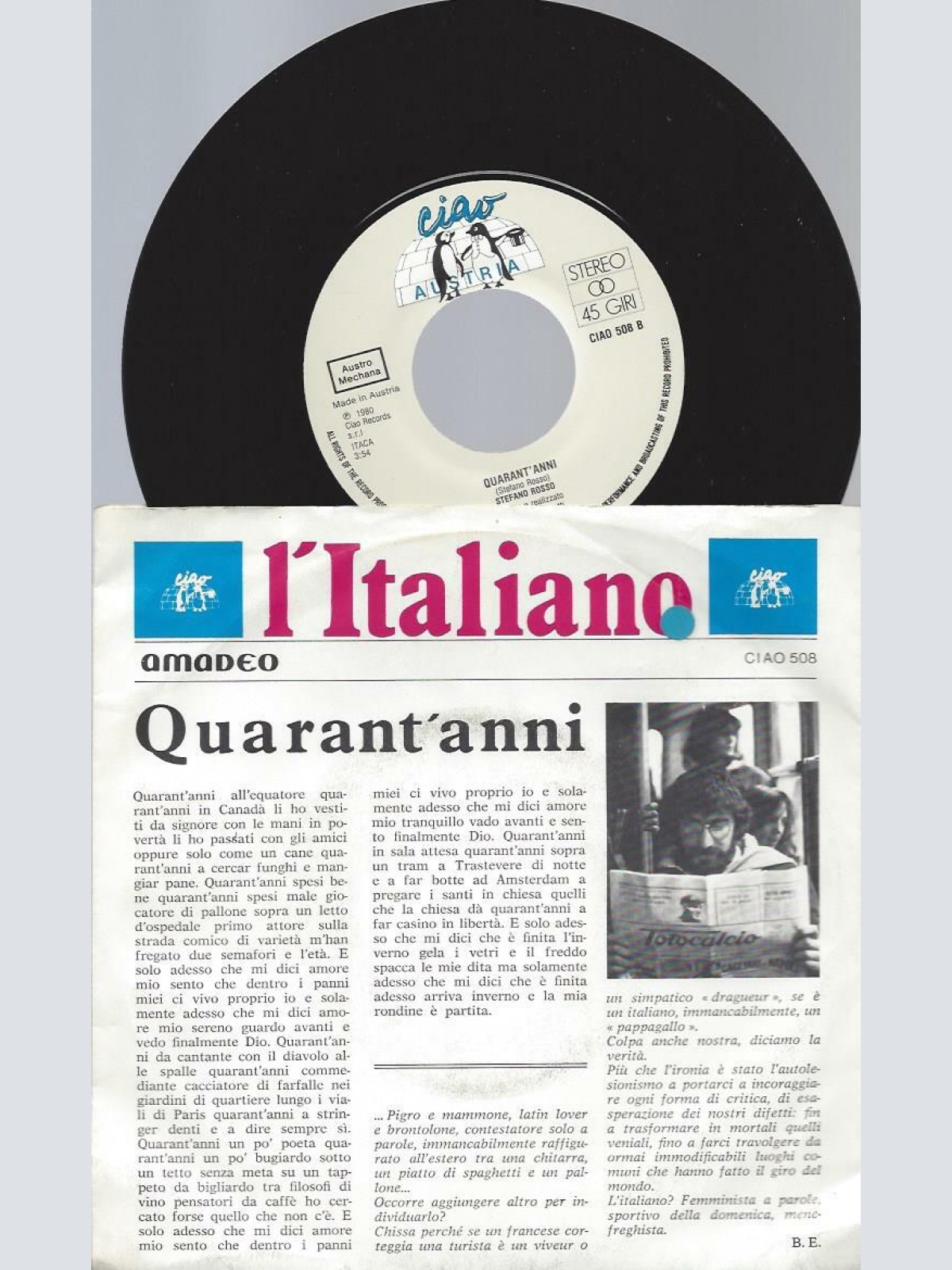 7"    Stefano Rosso  L'Italiano