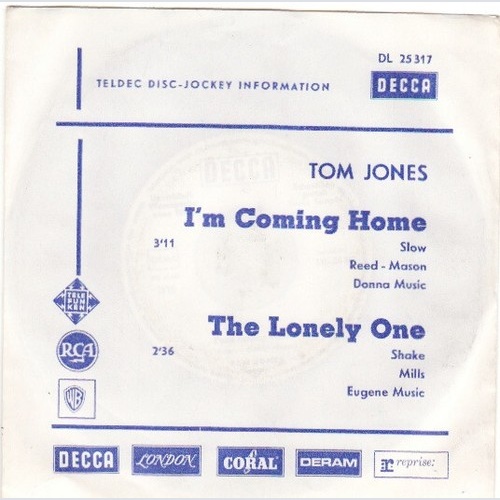 7", Single, Promo Tom Jones - I'm Coming Home