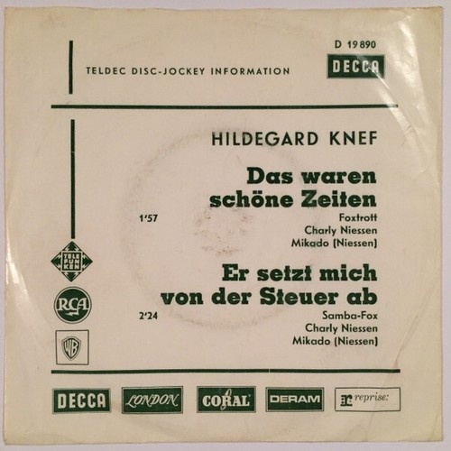 7", Single, Promo Hildegard Knef - Das Waren Schöne Zeiten / Er Setzt Mich Vo...