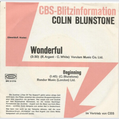 7", Single, Promo Colin Blunstone - Wonderful