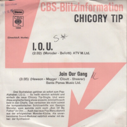 7", Single, Promo Chicory Tip - I.O.U.