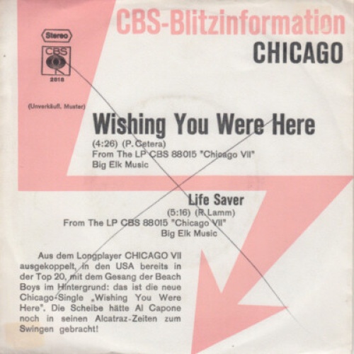 7", Promo Chicago (2) - Wishing You Were Here