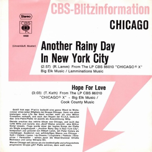 7", Single, Promo Chicago (2) - Another Rainy Day In New York City