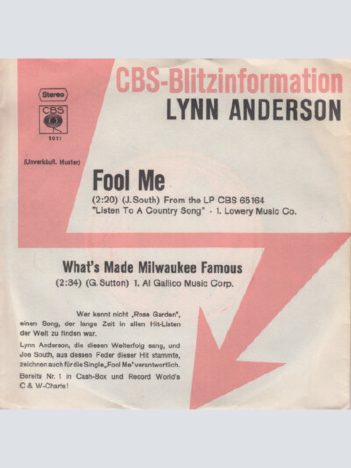 7", Single, Promo Lynn Anderson - Fool Me