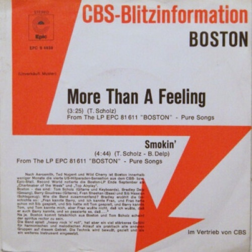 7", Promo Boston - More Than A Feeling