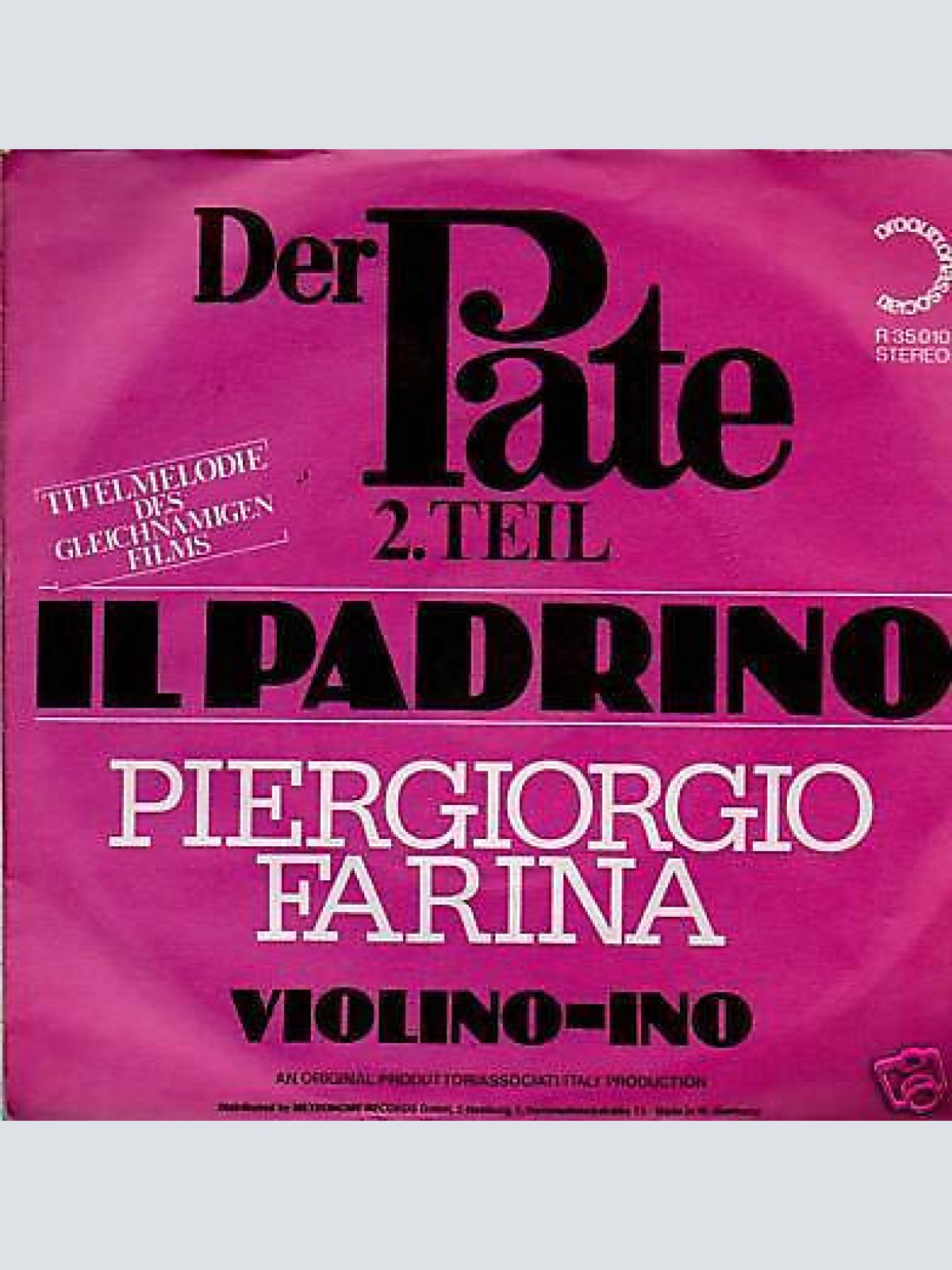 7", Single Piergiorgio Farina - Der Pate 2. Teil / Violino - Ino