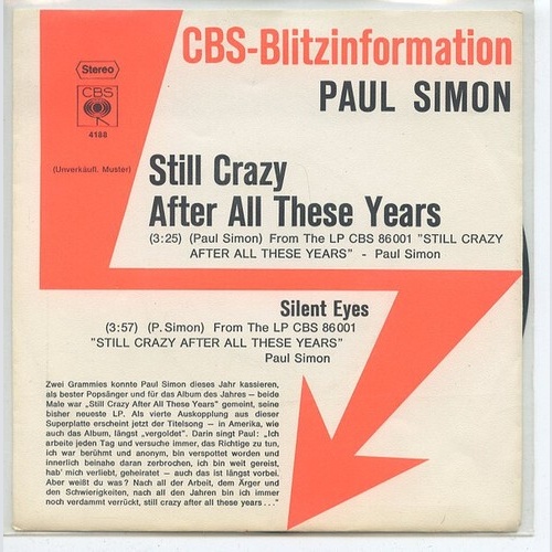 7", Promo Paul Simon - Still Crazy After All These Years