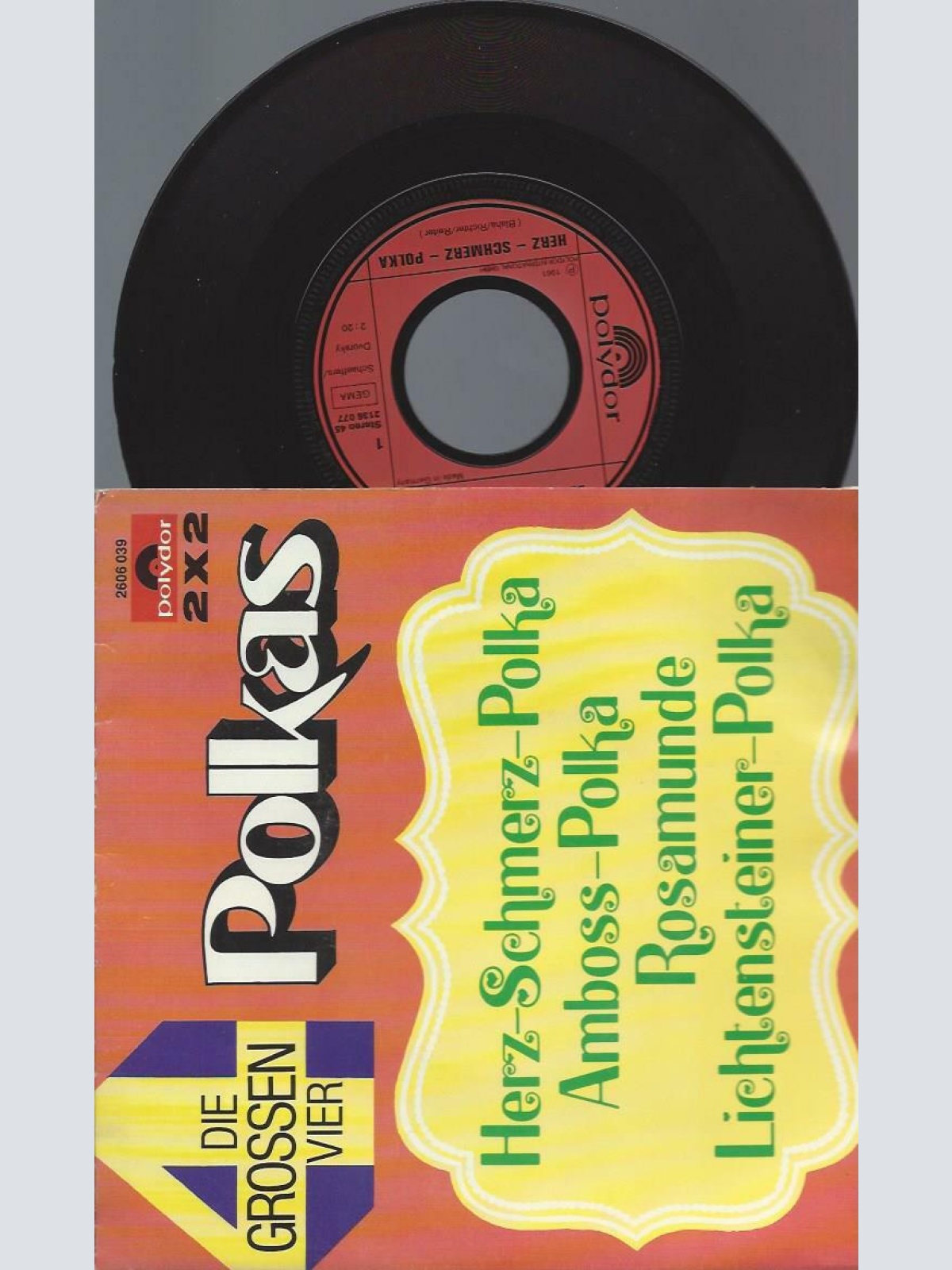 7"  Die grossen Vier  Polkas Herz-Schmerz Polka
