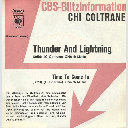 7", Single, Promo Chi Coltrane - Thunder And Lightning