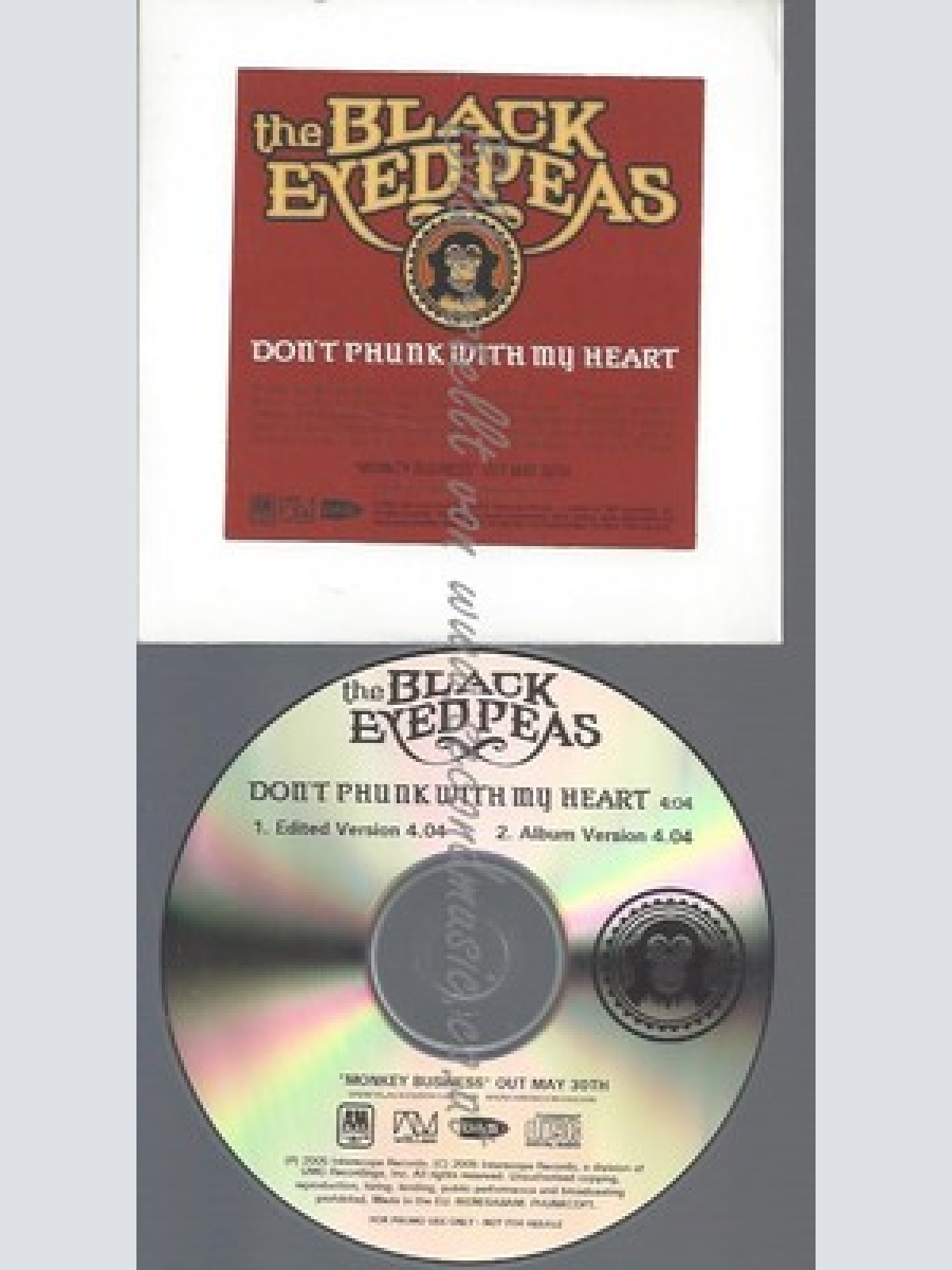 PROMO CD--THE BLACK EYED PEAS-DONT PHUNK WITH MY HEART--2TR