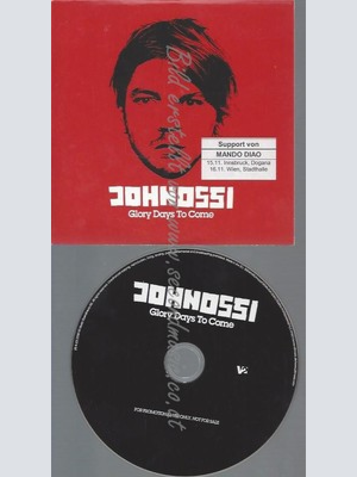 PROMO CD--JOHNOSSI--GLORY DAYS TO COME--1TR