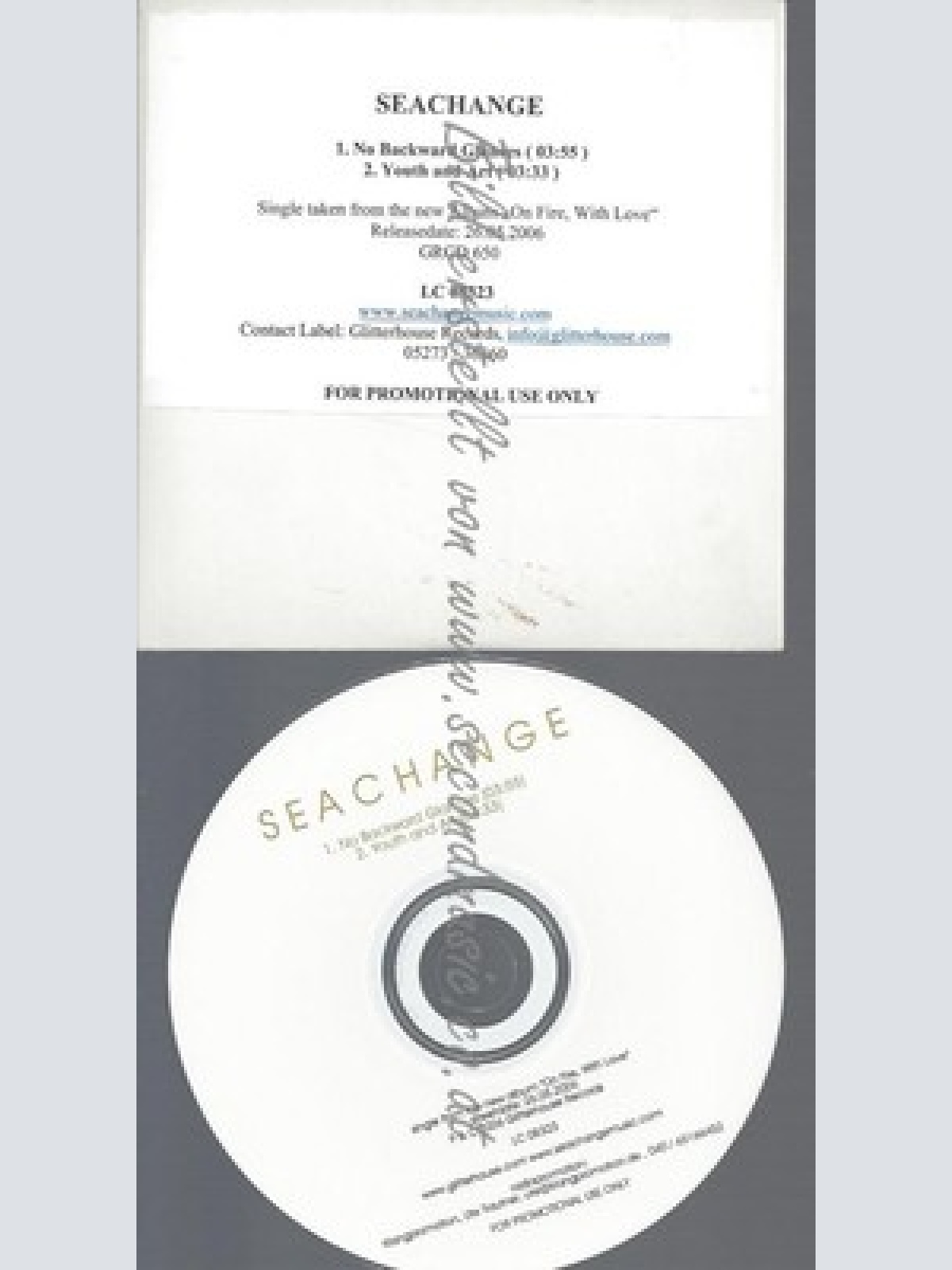 PROMO CD--SEACHANGE--NO BACKWARD GLANCES--2TR