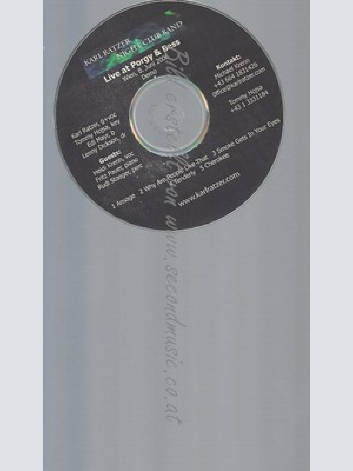 PROMO CD--KARL RATZER NIGHT CLUB BAND--LIVE AT PORGY & BEES--