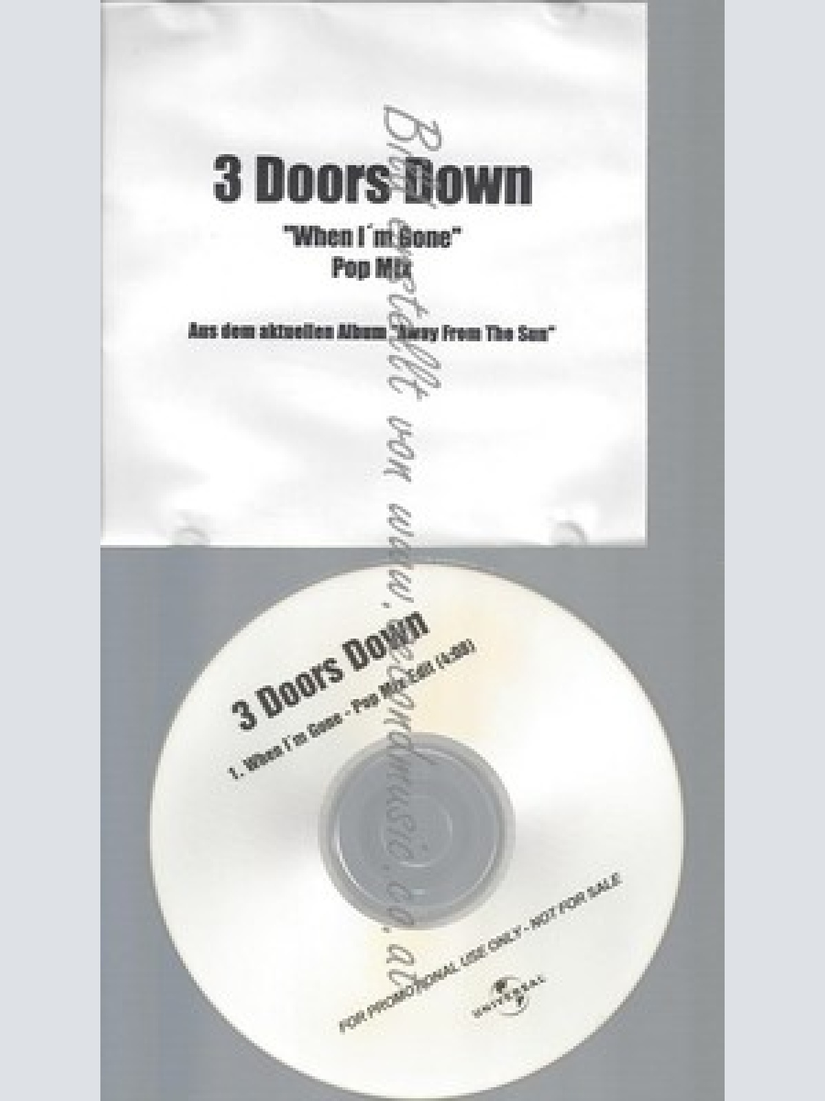 PROMO CD--3 DOORS DOWN--WHEN IM GONE -- POP MIX--