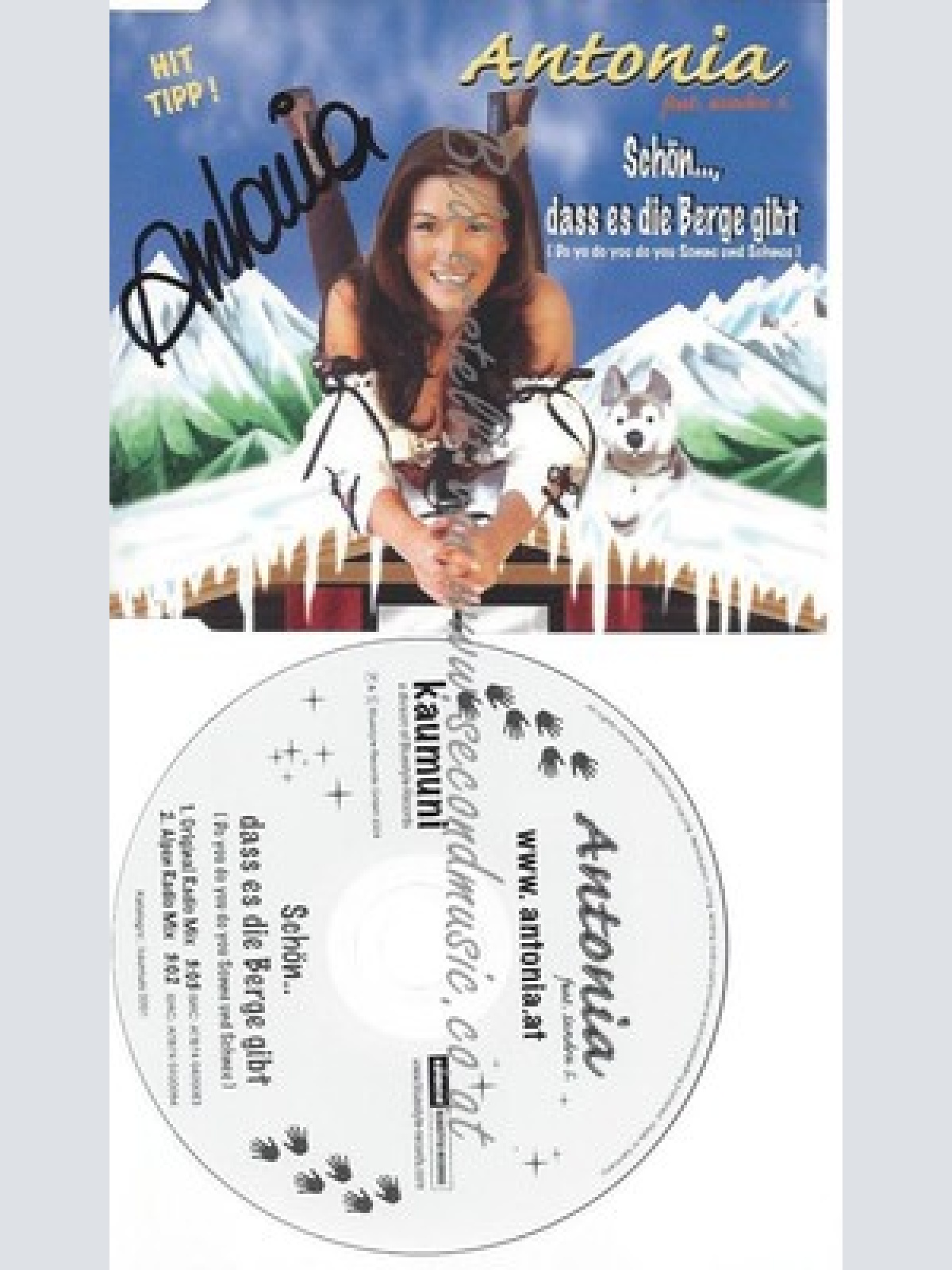 PROMO CD--ANTONIA --SCHÖN DASS ES DIE BERGE GIBT --MIT AUTOGRAMM --2 TR