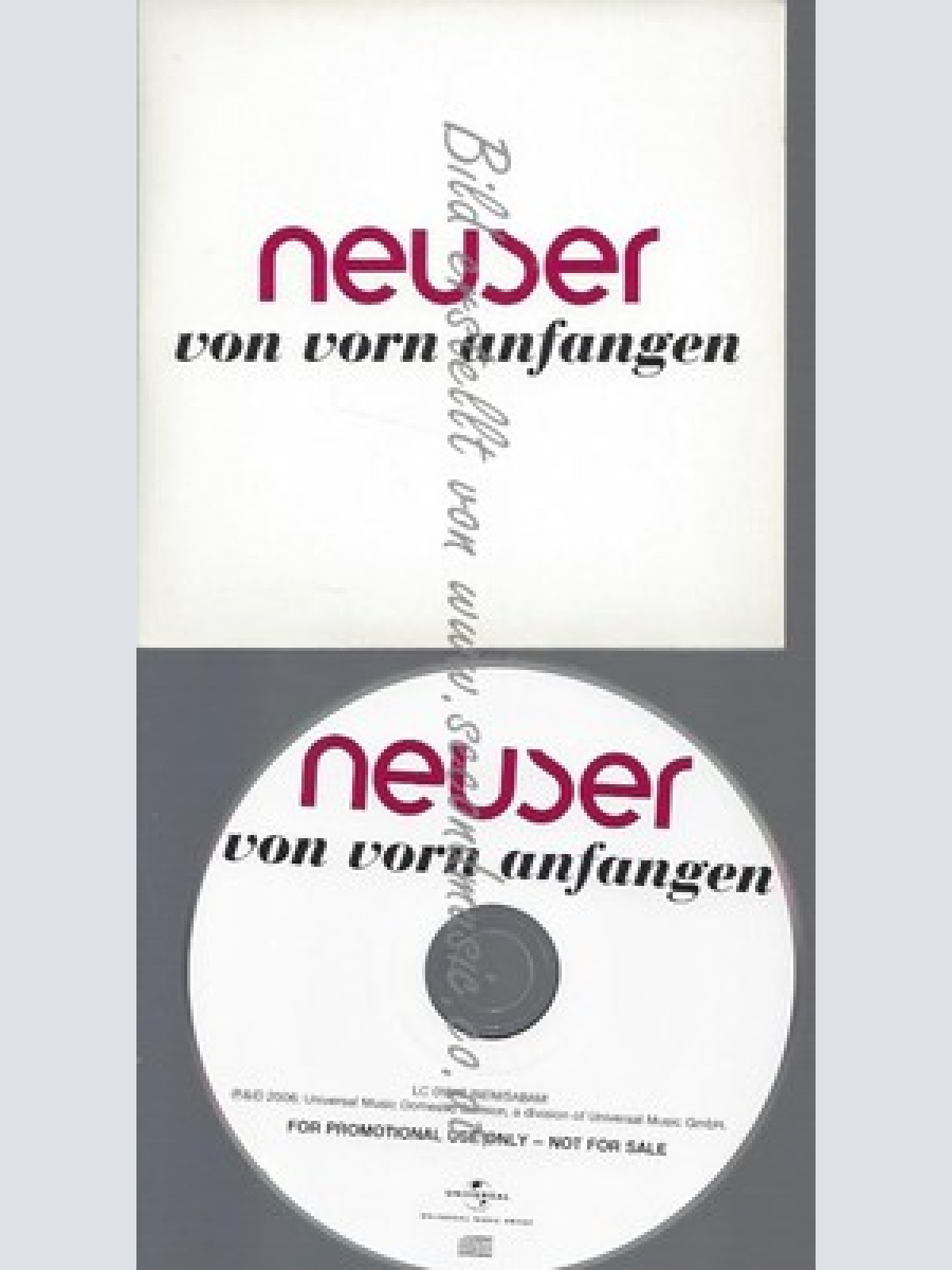 PROMO CD--NEUSER--VON VORN ANFANGEN--1TR