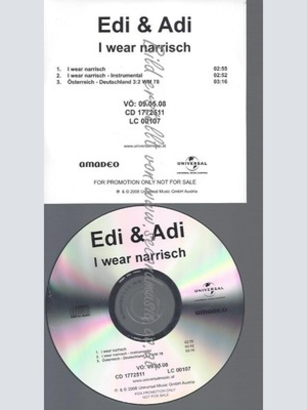PROMO CD--EDI & ADI--I WEAR NARRISCH--3TR