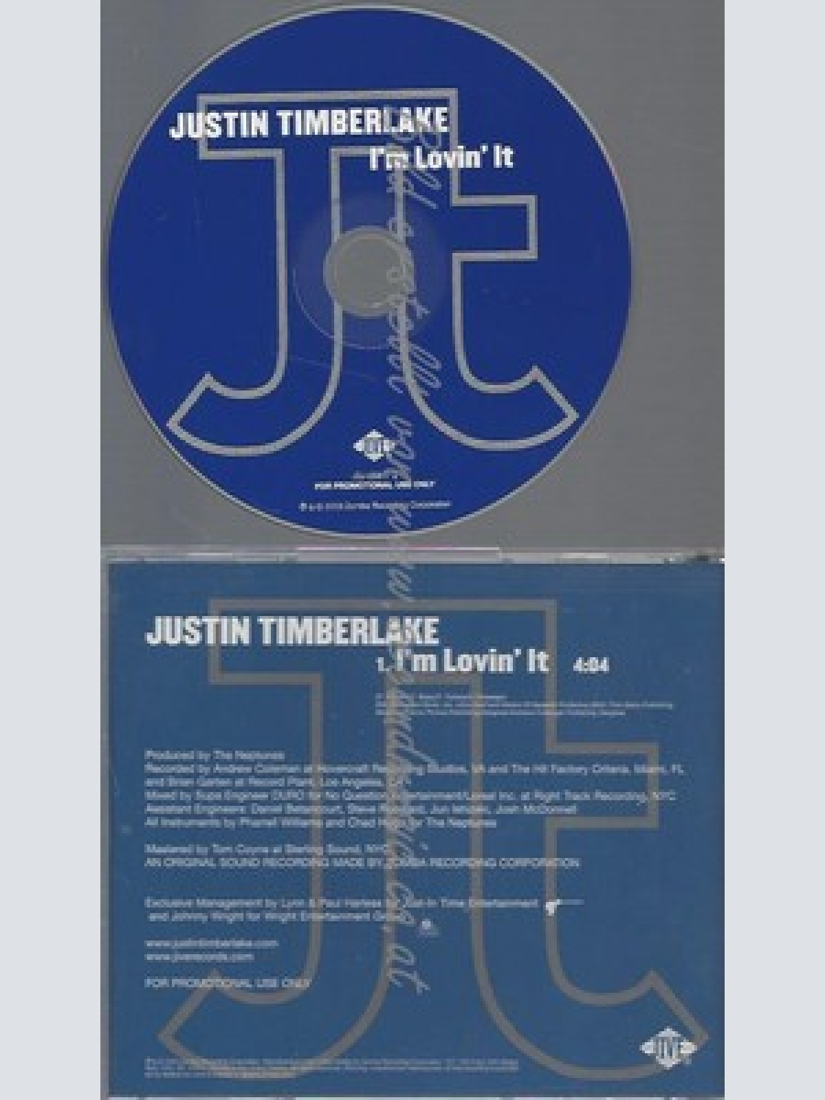 PROMO CD--JUSTIN TIMBERLAKE -- IM LOVIN IT --