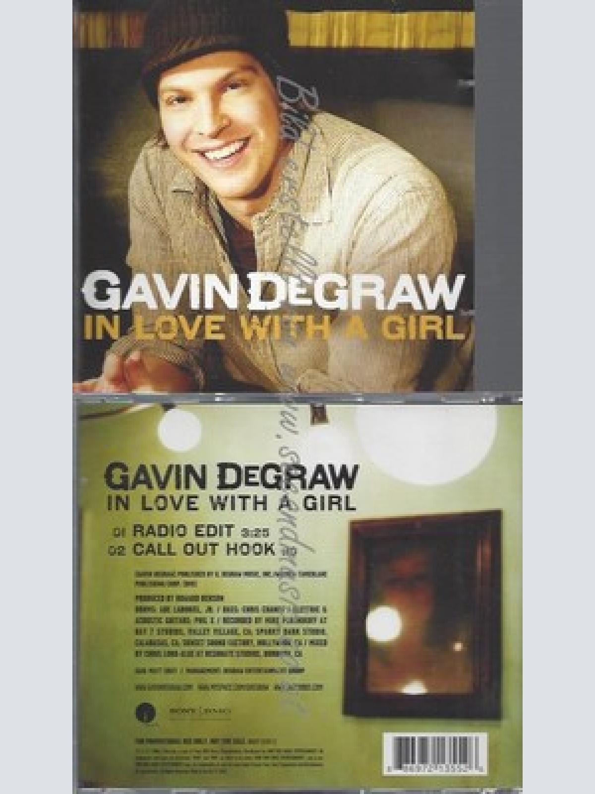 PROMO CD--GAVIN DEGRAW --IN LOVE WITH A GIRL --2TR