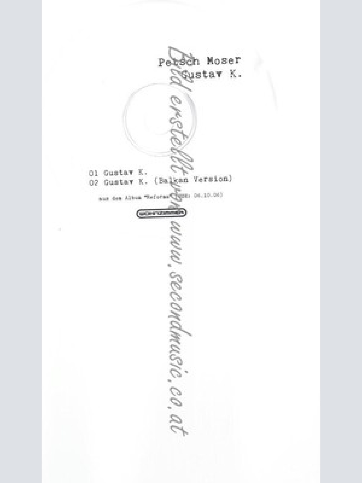 PROMO CD--PETSCH  MOSER -- GUSTAV K  -- 2TR