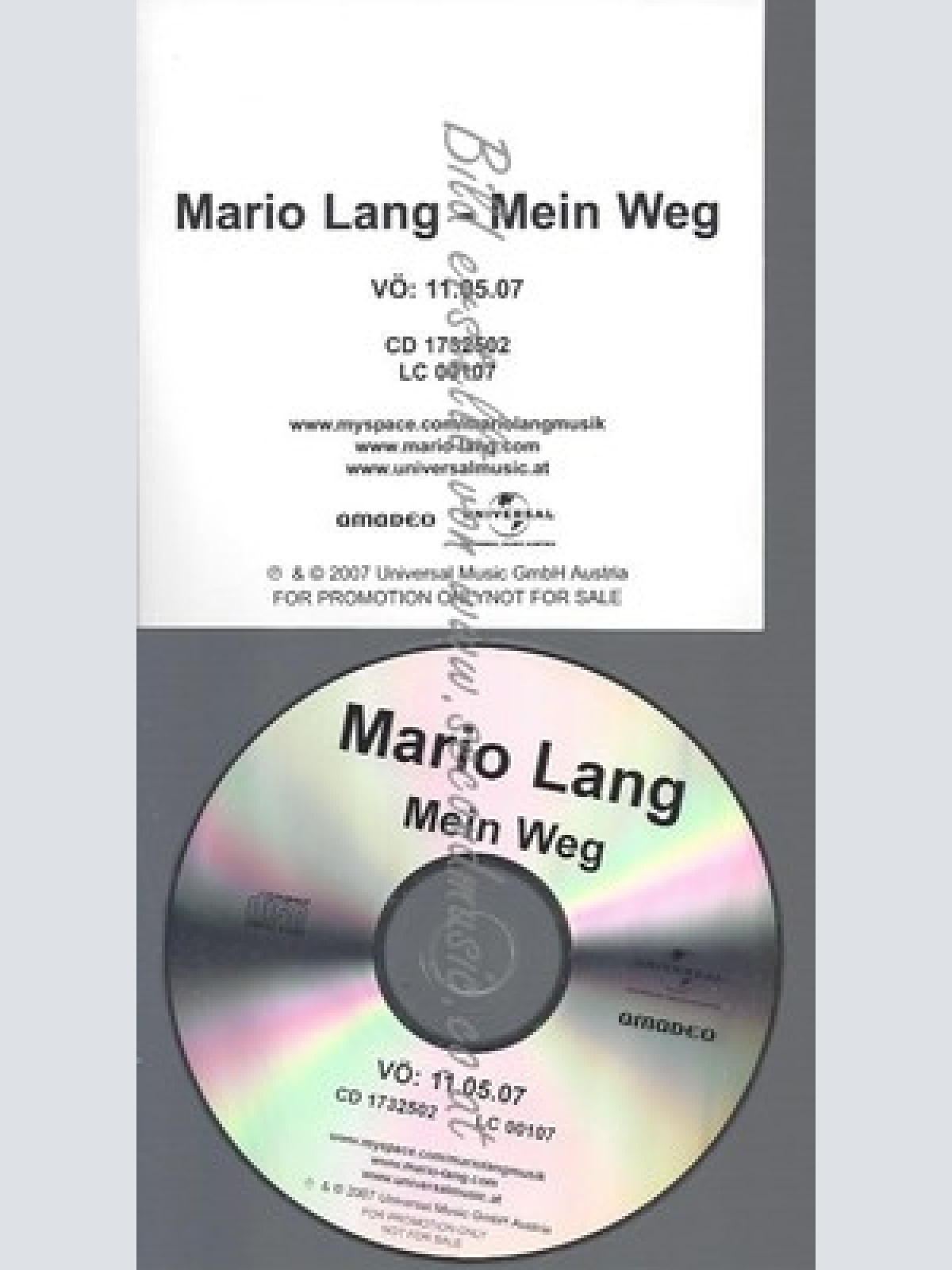 PROMO CD--MARIO LANG--MEIN WEG--13TR