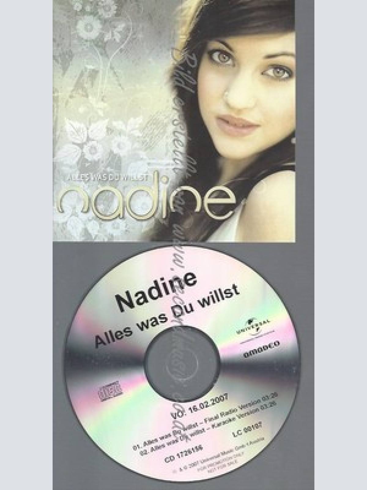 PROMO CD--NADINE--ALLES WAS DU WILLST--2TR---