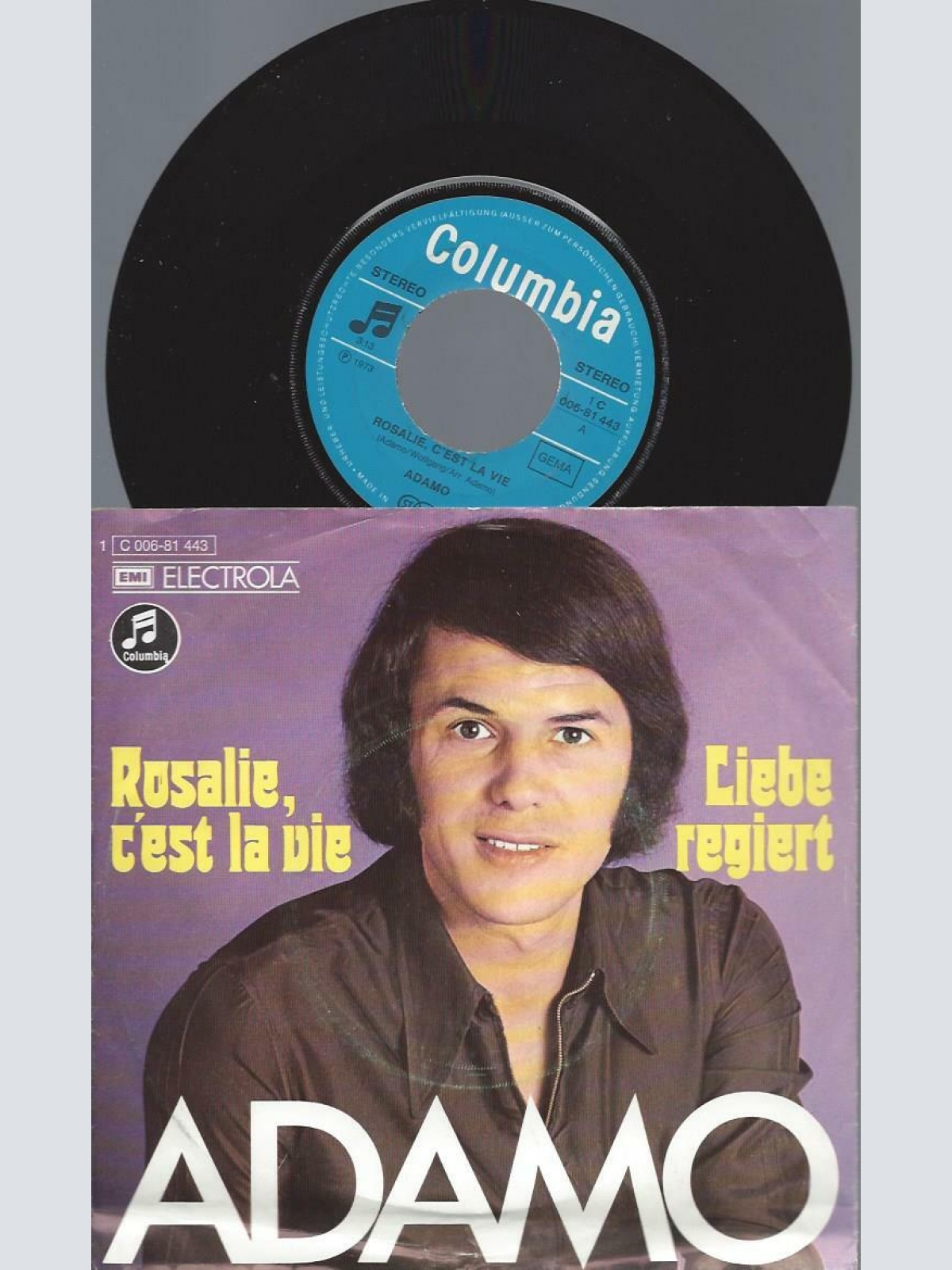 7"    Adamo  Rosalie, C'est La Vie