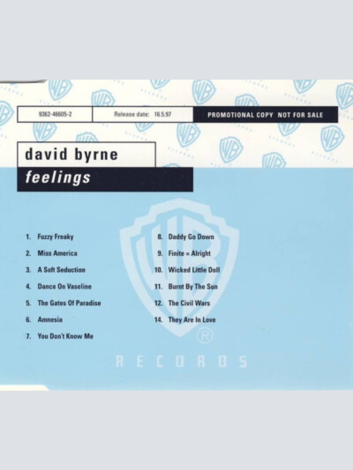 CD, Album, Promo David Byrne - Feelings