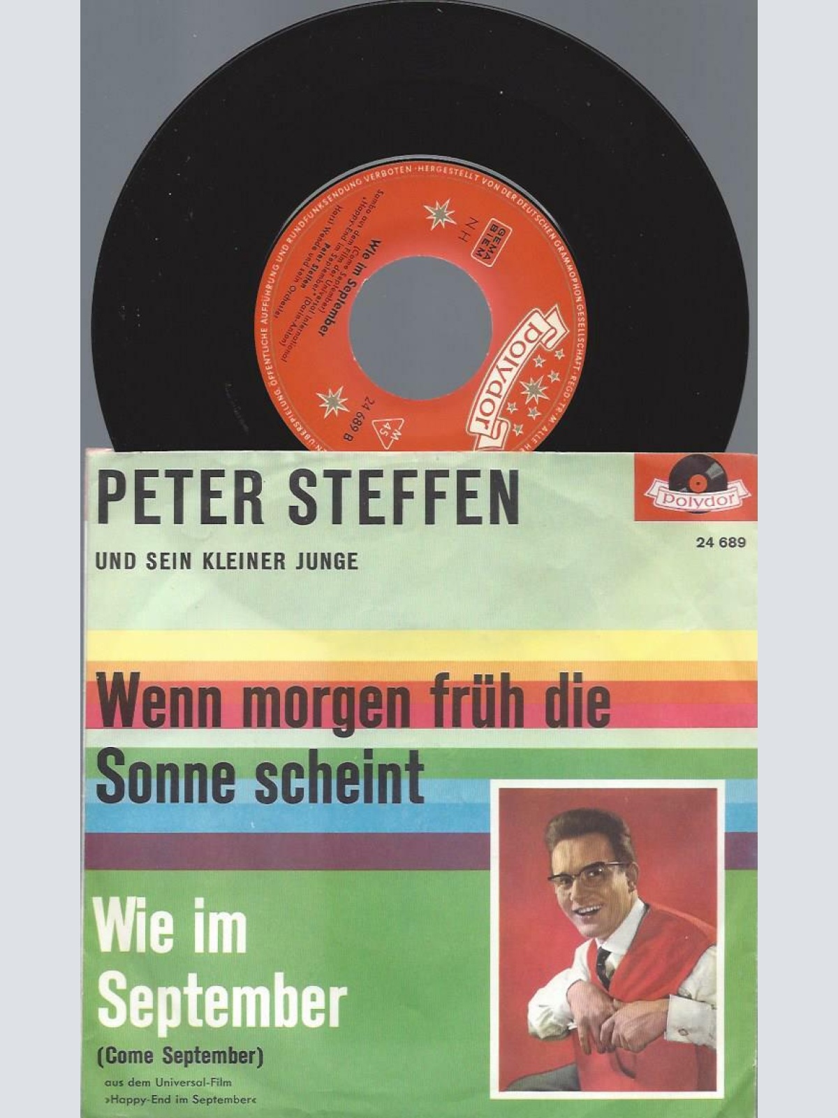 7"    Peter Steffen Und Sein Kleiner Junge  Wenn Morgen Früh Die Sonne Scheint