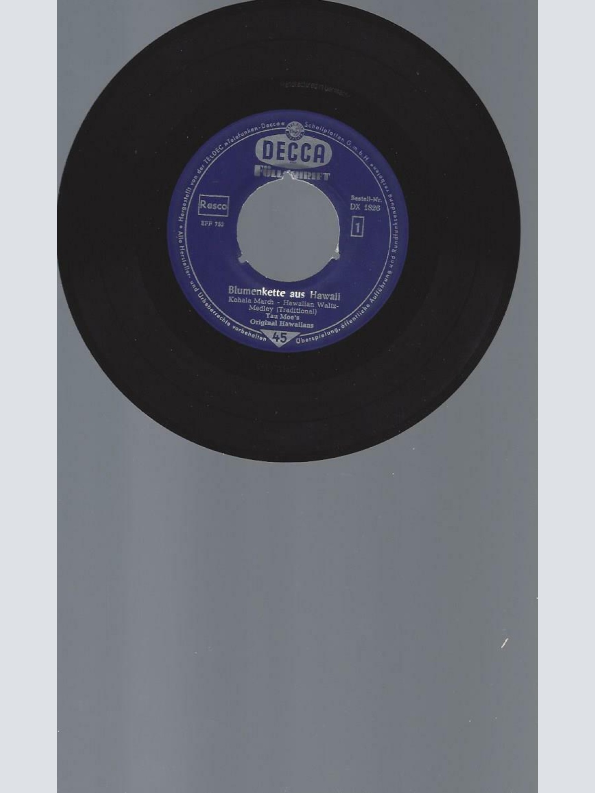 7"     Tau Moe's Original Hawaiians – Blumenkette Aus Hawaii No. 1
