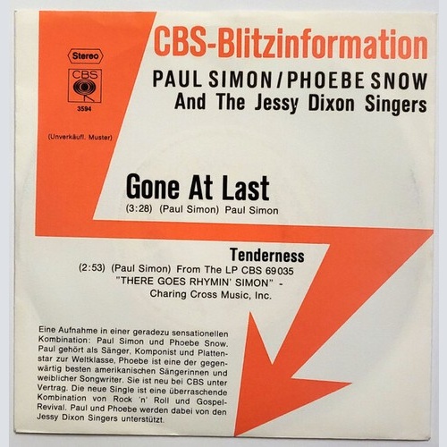 7", Single, Promo Paul Simon / Phoebe Snow And The Jessy Dixon Singers - Gone...