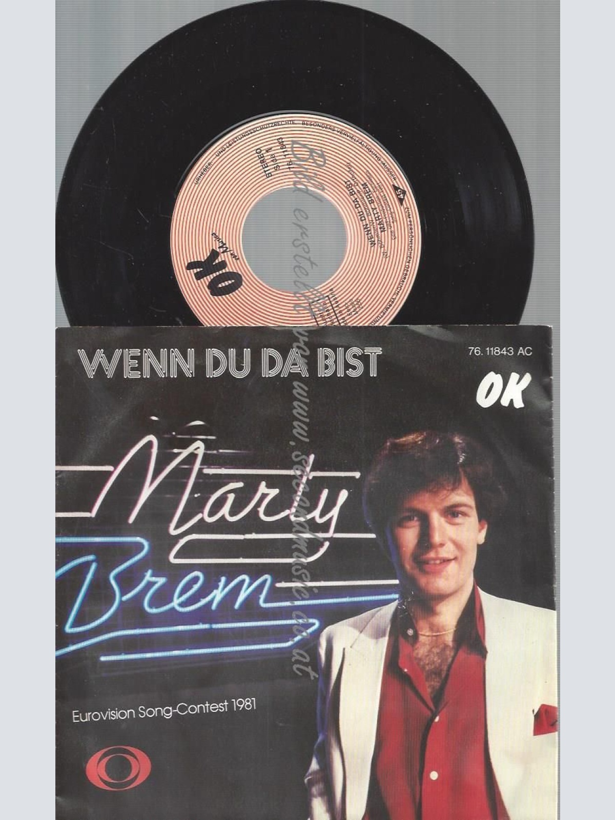 7"-MARTY BREM WENN DU DA BIST //EUROVISON SONG CONTEST 1981 // AUSTRIA