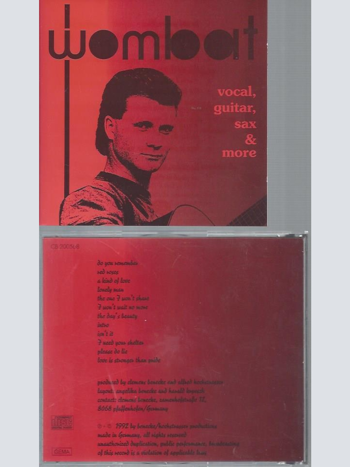 CD--WOMBAT VOCAL GUITAR SAX & MORE