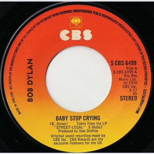 7", Single, Lar Bob Dylan - Baby Stop Crying